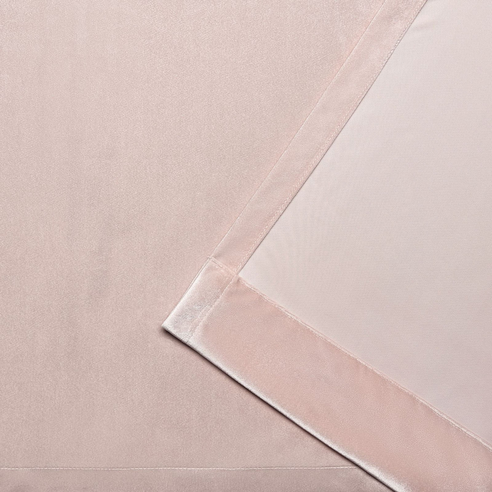 Exclusive Home Velvet Heavyweight Light Filtering Hidden Tab Top Curtain Panel Pair, 52"x84", Blush