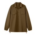 thumbnail image 4 of Bxsruta Men's Pullover Shirts Long Sleeve Half Button Down Tops with Pockets Textured Casual Workwear, 4 of 7