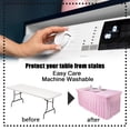 thumbnail image 6 of SUNTQ Table Skirt for Rectangle Tables 6ft ,Fitted Table Covers for 6 foot tables, Pink Table Cloth for 6 ft Table with Skirt, Wrinkle Resistant Spandex Table Cover and Table Skirt, 6 of 9