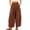 Coffee, variant on Women's Polka Dot Wide Leg Pants, Elastic Waist Flowy Casual Trousers, Bohemian Linen Pants Women Brown S