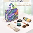 thumbnail image 5 of FORMRS Womens Corduroy Tote Bag Crossbody Shoulder Handbag with Pocket, Green Wavy Pattern, 5 of 7
