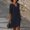 hwj# Black304, variant on Women'S Casual Dresses Solid Color 3/4 Sleeve V-Neck Soft Cozy Summer Bohemian Loose Fit A Line Ruched Ruffled Midi Length Lightweight Breathable Cozy Dress,Black,XL