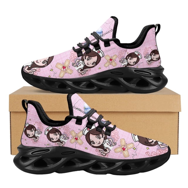 Zapatillas de correr para mujer de nuevo estilo, zapatillas médicas de enfermera rosas, zapatillas deportivas con amortiguación a prueba de golpes para mujer, zapatillas