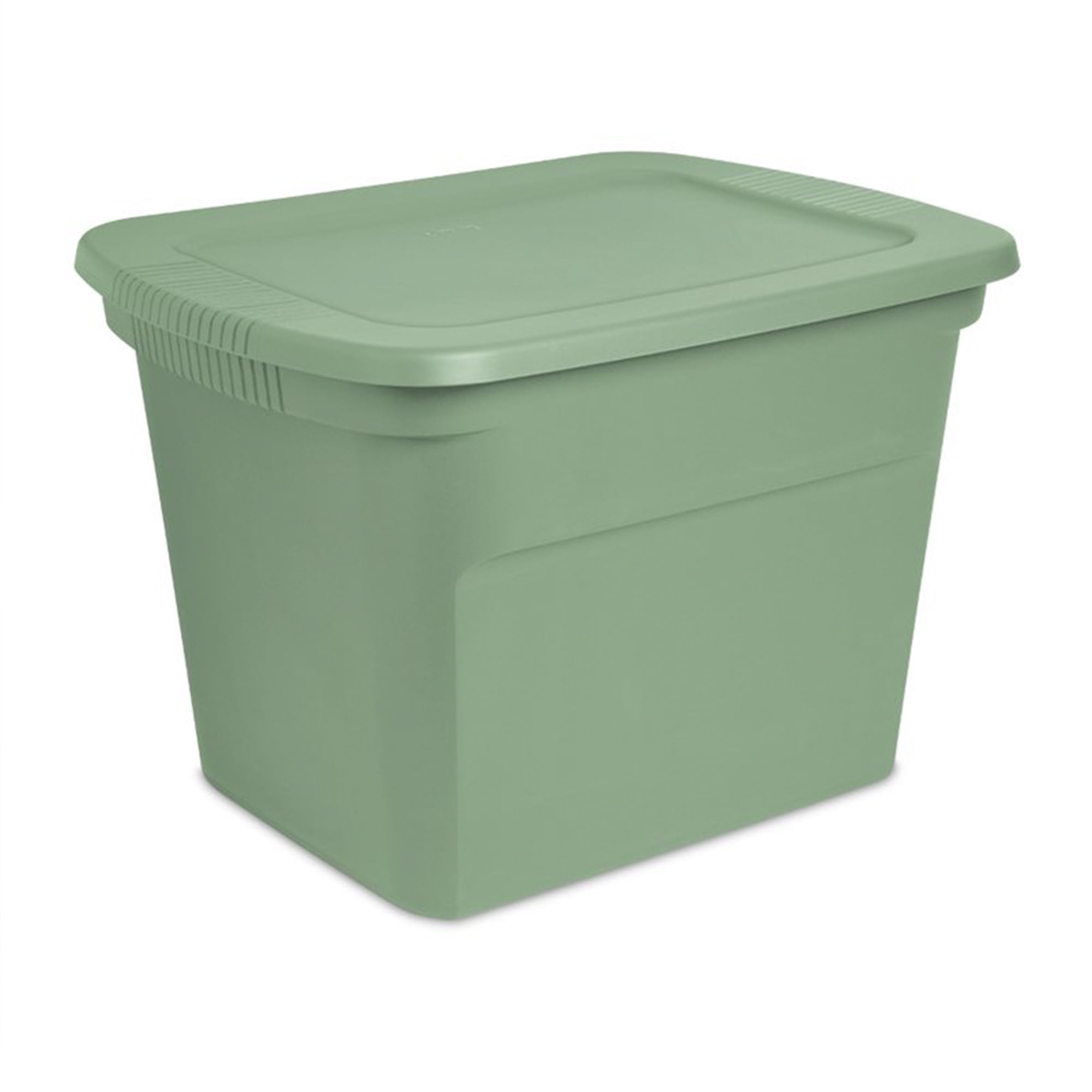 Sterilite 18 Gal Storage Tote, Stackable Bin with Lid, Plastic Container to  Organize Clothes in Closet, Basement, Crisp Green Base and Lid, 24-Pack