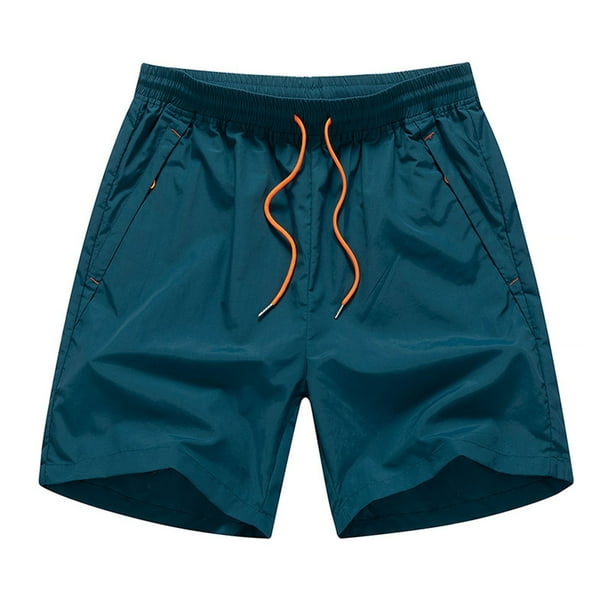 pstuiky Abreviatura para hombres, Pantalones cortos casuales cómodos de moda para hombre, de color liso, con cintura elástica regular, para playa Pantalones cortos de baloncesto