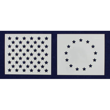 US / American Flag Mini-Stencils - 13 Star Revolutionary War & 50 Star Field stencils - 3.5