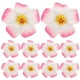 thumbnail image 1 of KAKOWELY 10 flores artificiales hawaianas y flores de hibisco para centros de mesa de fiestas luau tropicales, manualidades DIY, decoraciones para eventos de playa y verano., 1 of 4