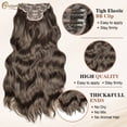 thumbnail image 4 of CREAMILY Brown Clip in Hair Extensions 23 Inch 4pcs Long Wavy Hair Extensions Double Weft Synthetic Hairpieces for Women, 4 of 7