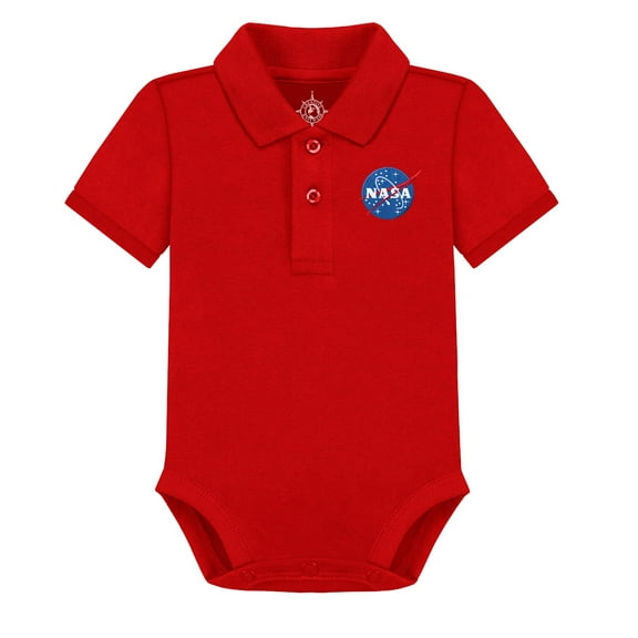 Creative Knitwear Infant Polo Bodysuit with NASA Embroidery