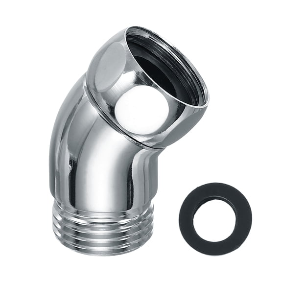 Uxcell Shower Arm Elbow Adapter, 135° G1/2 Connector Universal Stainless Steel Shower Head Extension for Bathroom Handheld Wall-mounted Head, Short Silver