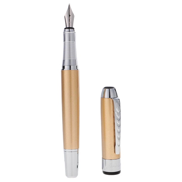 estilográfica de Jinhao con adornos cromados Práctica de escritura Regalos de graduación Oro Baoblaze Pluma
