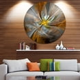 thumbnail image 2 of Symmetrical Yellow Fractal Flower' Disc Large Contemporary Circle Metal Wall Arts - Disc of 36, 2 of 5