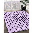 thumbnail image 3 of Ahgly Company Machine Washable Indoor Rectangle Transitional Purple Flower Purple Area Rugs, 7' x 10', 3 of 7