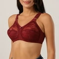 thumbnail image 5 of Women Bras Lightly Lined Bra Feature V-Neck Demi & Balconette Bra Style W-846 Wine 85d, 5 of 7