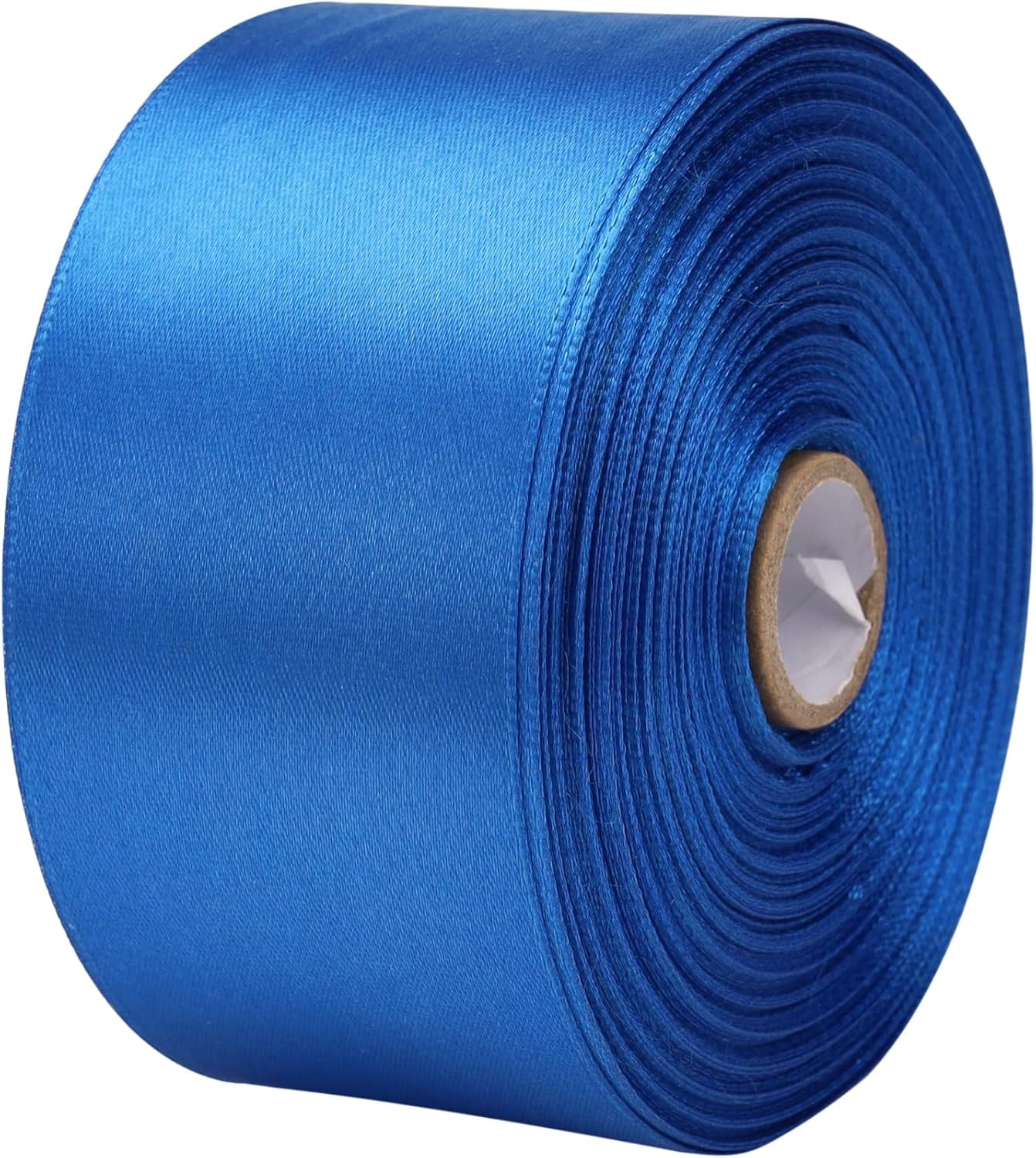 2 inch x 50 Yards Blue Single Face Satin Ribbon Solid Fabric Ribbon for Gift Wrapping Floral Bouquets Wedding Birthday Party Decoration Hair Floral Craft Sewing
