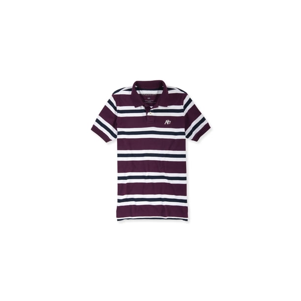 Polo de Rugby a rayas Aeropostale A87 Morado Extragrande
