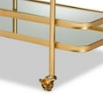 thumbnail image 5 of Bowery Hill Gold Finished Metal and Glass 2-Tier Mobile Wine Bar Cart, 5 of 8