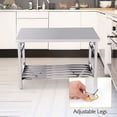 thumbnail image 4 of EastVita 48 x 30 Inch Stainless Steel Work Table for Prep and Work Folding Heavy Duty Commercial Food Prep Worktable with Adjustable Undershelf for Commercial Kitchen Restaurant Hotel and Garage, 4 of 7