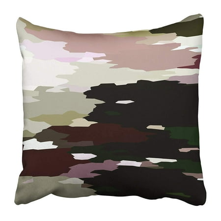 ARHOME Camouflage with Curvilinear Colored Shapes in Black Dusty Pink and Grey Tones Pillow Case Cushion Cover 16x16 inch