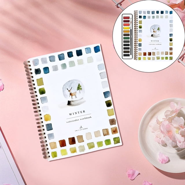 Watercolor Workbook Set Beginner Friendly Watercolor Workbook Set 12 Color Watercolor Paint Set With Brushes Art Craft Painting Kit For Children And Adults 5ML