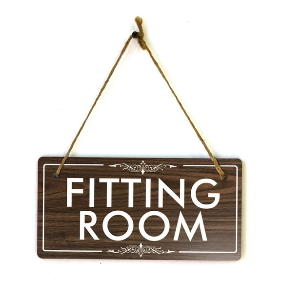 Fitting Room 5x10 Hanging Plus Wall or Door Sign | Rustic Twine | Retail Store Signage