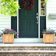 Costway 15 Wooden Planter Box Elevated Outdoor Folding Planter with Removable Bottom