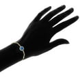 thumbnail image 2 of Gold Tone over Sterling Silver Blue Cubic Zirconia Enamel Round Evil Eye Adjustable Bracelet, 2 of 2