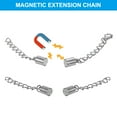 thumbnail image 4 of Uxcell 3.9 inch Magnetic Necklace Extender, 8 Pack Necklace Clasps Chain Extenders Extension for Necklaces, Silver, 4 of 5