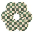 thumbnail image 7 of Yayeee 6 PCS Drink Coasters with Holder Set Woven Absorbent Round Tabletop Hot Pad, Green and White Plaid Pattern, 7 of 7