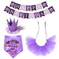 thumbnail image 1 of Bienvenido gato y perro falda de cumpleaños fiesta tirar bandera bufanda sombrero accesorios de decoración, 1 of 5