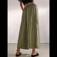 thumbnail image 3 of Pantalones Anchos de Verano para Mujer, Cómodos, Color Verde , Talla XXL, 3 of 4