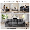 thumbnail image 2 of EnHomee Modular Sectional Sofa for Living Room Cloud Sofa Couch with Soft Chenille Fabric 3 Seat Sofa Couches, Black, 2 of 11