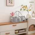 thumbnail image 3 of Sharth Baby Diaper Caddy Organizer with Upgraded Stitched Edges – Foldable Felt Nursery Organizer with Handle, Removable Dividers & 8 Outer Pockets, Portable Baby Shower Registry Gift (Gray), 3 of 9