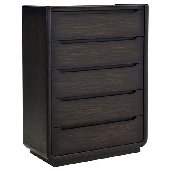 Leandro 5-drawer Bedroom Chest of Drawers Burnished Black