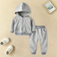 thumbnail image 2 of Mercatoo Newborn Infant Baby Girls Sweatshirts Solid Color Hoodies Tops Pants 2PCs Tracksuit Fall Winter Clothes Set, 2 of 5
