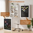 thumbnail image 3 of Giantex Folding Desk, Wall Mounted Fold Out Desk w/Storage Shelves & Hooks, Floating Corner Desk for Small Spaces, White, 3 of 6