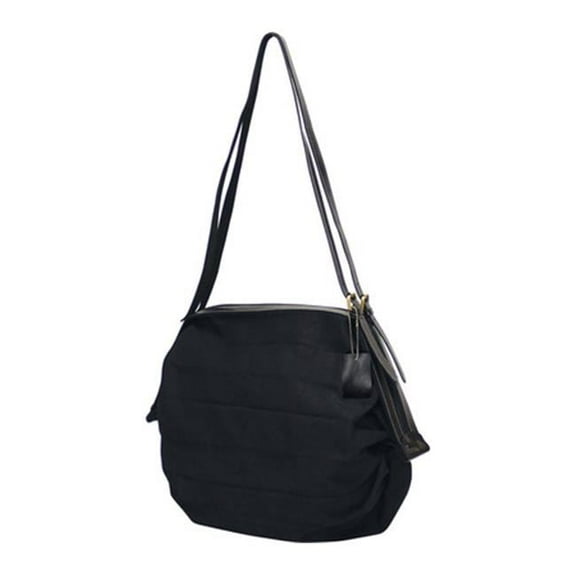 Accordion Hobo Tote - Black