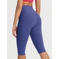 thumbnail image 2 of BALEAF Capri Leggings for Women with Pockets Knee Length Workout Yoga Capris Pants Tummy Control Casual Exercise Blue XL, 2 of 8