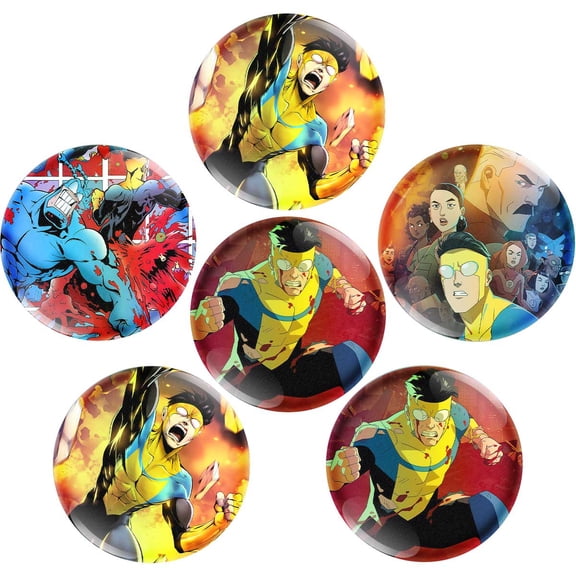 Buttons Pin Invincible Party Favors Toys Gifts Badges Supplies DIY Crafts Birthday for Kids 6pcs