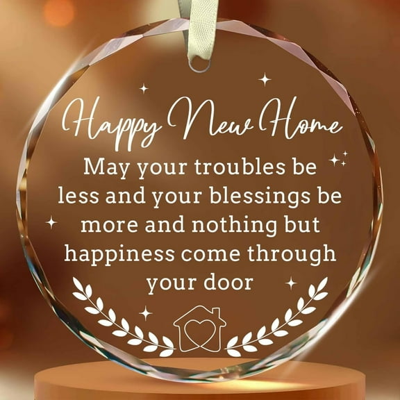 New Home Glass Ornament 2025 – Housewarming Gift, Happy New Home Keepsake for Couples & Families, First Christmas Decoration