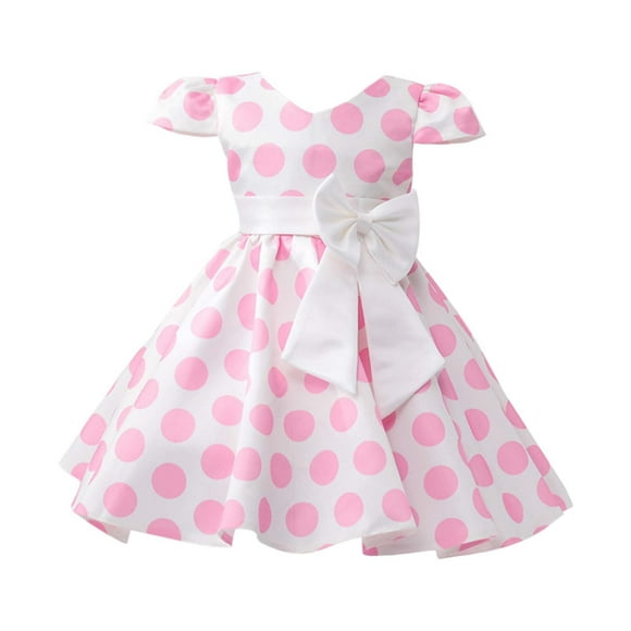 FhsagQ Dresses Girls Christmas Dresses Size 8 for Wedding Girls White Polka Dot Tutu Dress Elegant Bow Belt Performance Gown For Christmas Dresses for Girls 12-14 Fancy 8-9 Years