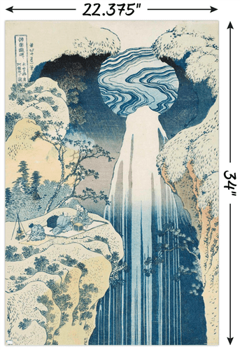 The Amida Waterfall in the Far Reaches of the Kisokaido Road Wall Poster, 22.375" x 34"