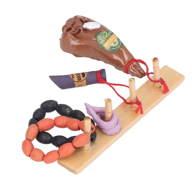 Salchicha 1:12 Mini Salchicha Jamón Estante Colgante Modelos Comida De Imitación Juguete Escena De Vida Simulación Para Niños De 3 Años En Adelante