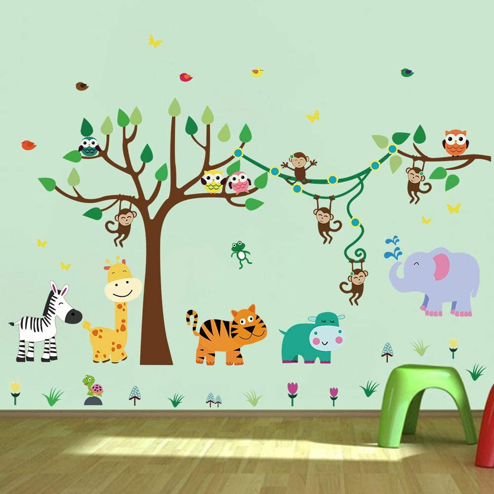 LOVE HEAR TREE & KITTIES KIDS Removable Wall Stickers for kids room or nursery 