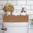 thumbnail image 6 of Paper Rope Scalloped Edge Toilet Paper Storage Basket, Small Living Room, Bedroom Decor Baskets for Over Toilet Storage Shelf, End Table, Shelves and More, with 2 Wooden Handle, Neutral, 6 of 6