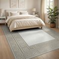 thumbnail image 3 of ODIKA 8'x10' Washable Area Rug Geometric Border With Interlocking Maze And Modern Trellis Motif Greek Key for Dining Room, Large Office, Lounge, Non-Slip Chair-Friendly Mat, 3 of 7