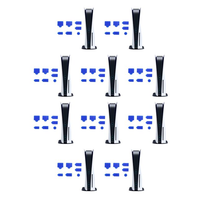 Methold 7 piezas de tapas de tapón de polvo para consola de juegos de repuesto para 5 azul Azul 10piezas