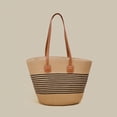thumbnail image 2 of Handwoven Straw Shoulder Bag Summer Beach Tote Woven Purse Casual Travel Handbag, 2 of 3