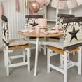 thumbnail image 3 of Country Stars Chair Back Covers Set of 1, Vintage Rust Black Star Beige Wood Stripes Stretch Dining Chair Back Slipcovers Removable Seat Cover for Kitchen Restaurant Hotel Cafe, 3 of 9