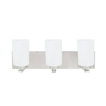 Aspen Creative 62220, Three-Light Metal Bathroom Vanity Wall Light Fixture, 22" Wide, Transitional Design in Satin Nickel